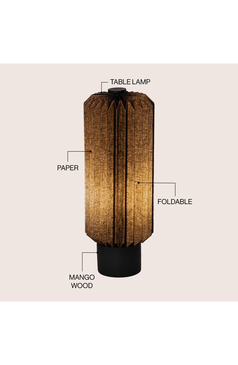 JONATHAN Y Banks Modern Minimalist Paper Pleated Column Accent LED Table Lamp, Alternate, color, Black