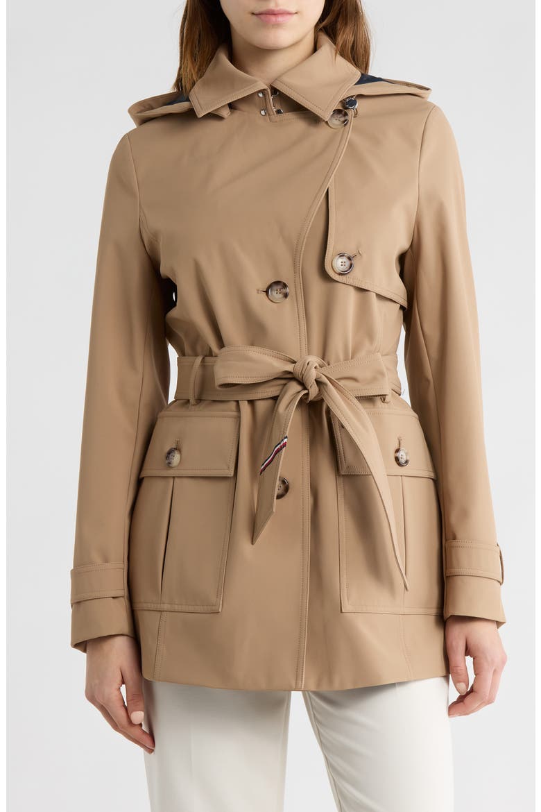 Water Resistant Belted Trench Coat, Main, color, TAUPE