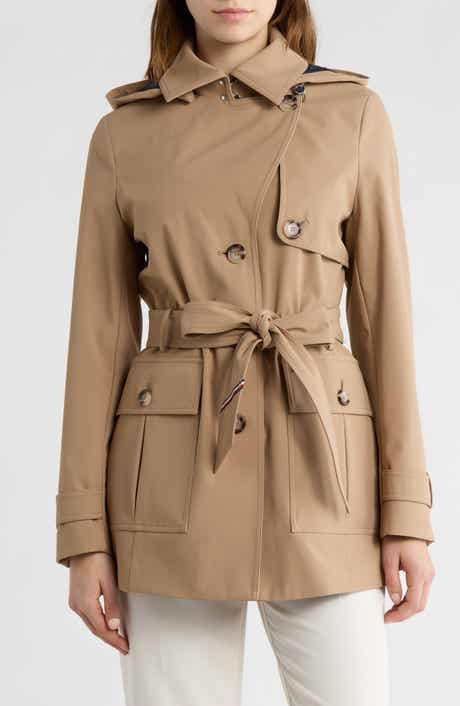 Tommy Hilfiger Water Resistant Belted Trench Coat