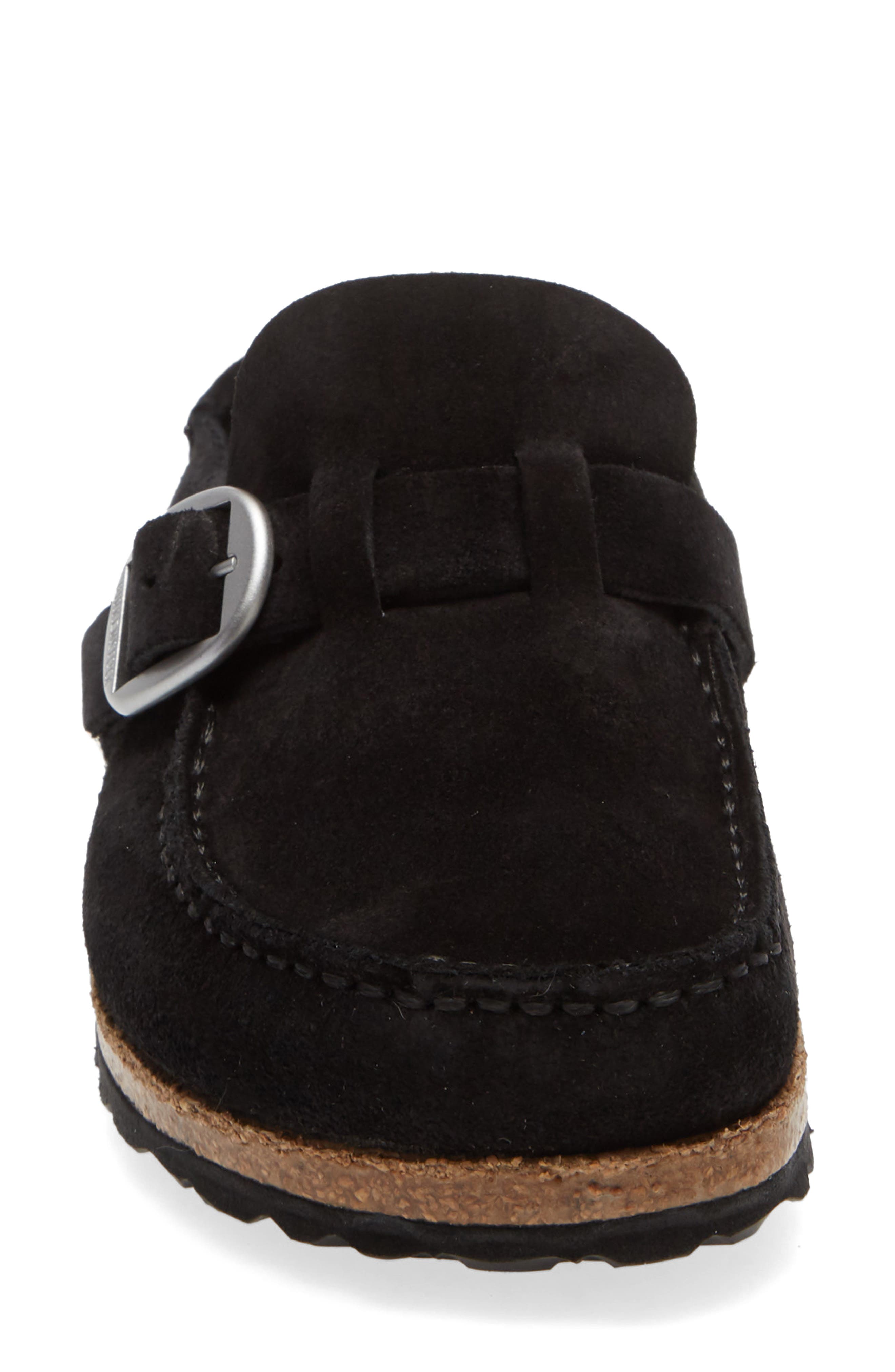 Birkenstock Buckley Clog, Alternate, color, Dark Black Suede