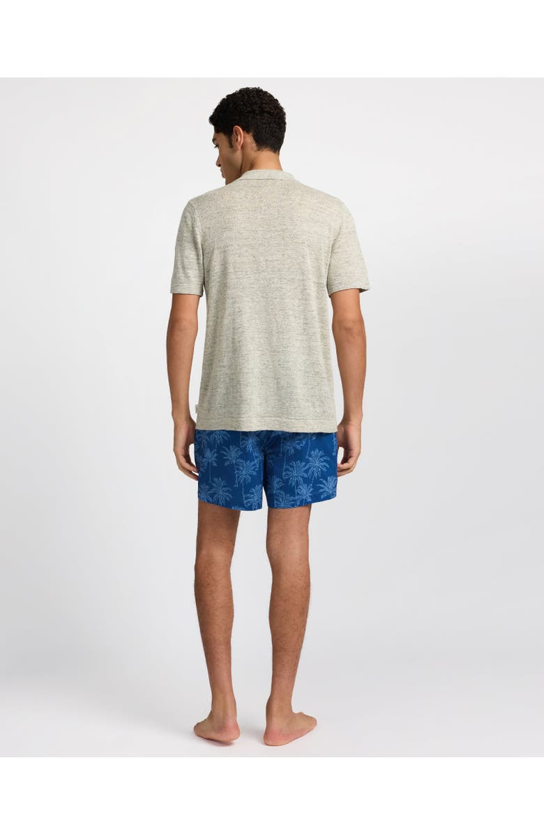 Onia Linen Sweater Polo, Alternate, color, Light Grey Melg