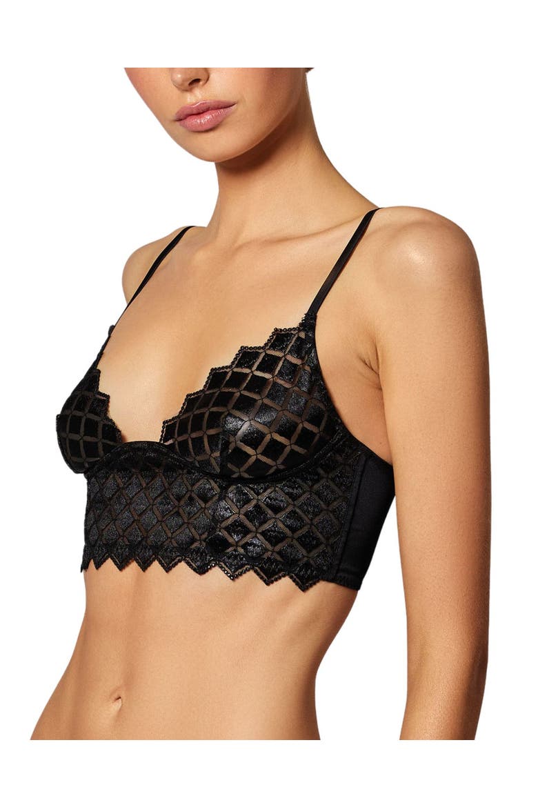 Lamine Embroidery Longline, Alternate, color, BLACK