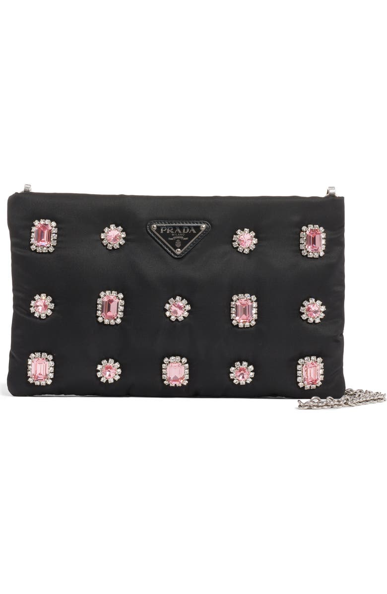 Prada Jewel Embellished Shoulder Bag, Main, color,