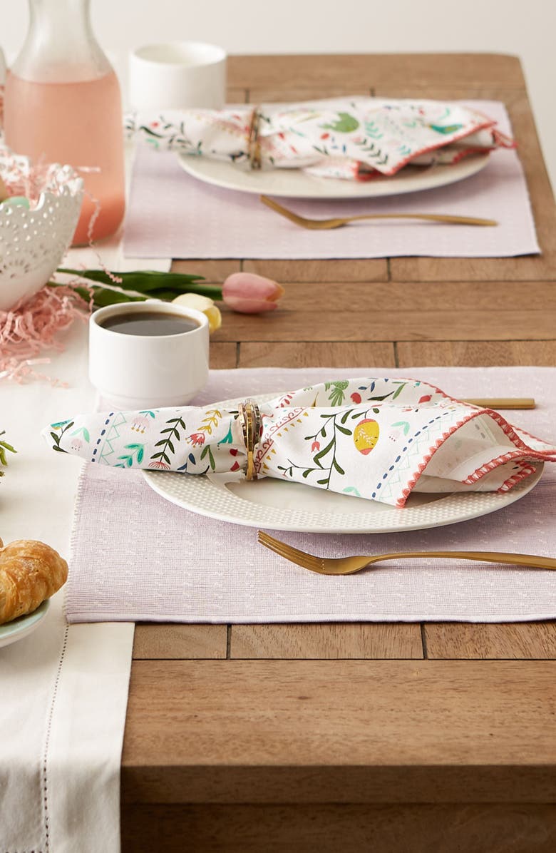 Design Imports Lavender Fog Dobby Dot Rib Set of 4 Placemats, Alternate, color, Purple