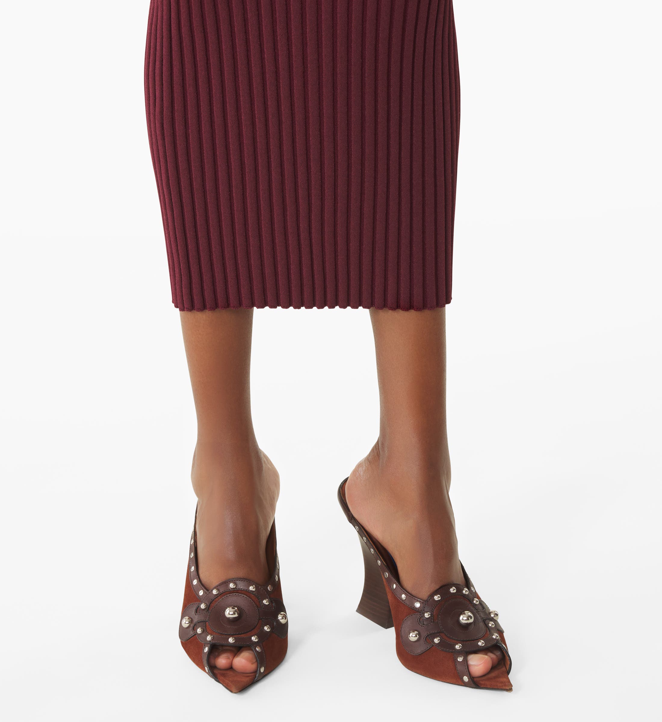Lanvin Eclipse Arch Heeled Mule, Alternate, color, Brown