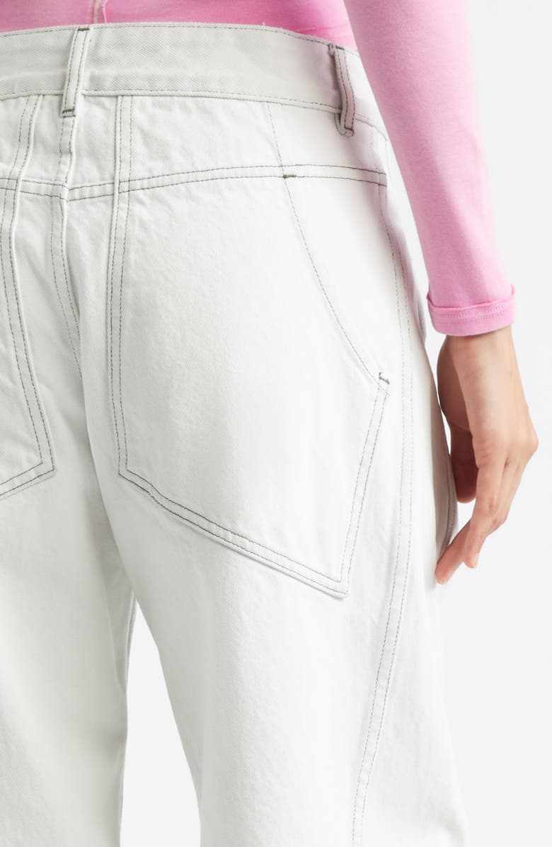 Eckhaus Latta Bend Twisted Seam Jeans, Alternate, color, Chalk