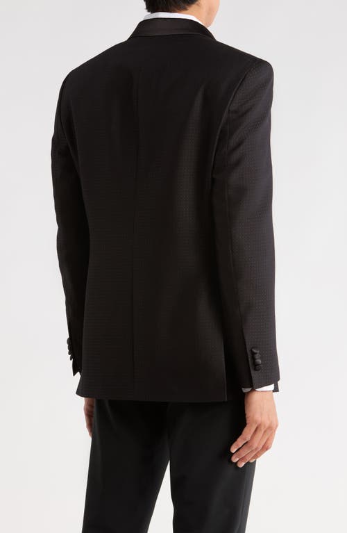 Nautica Bridge Satin Notch Lapel Jacquard Dinner Jacket In Black