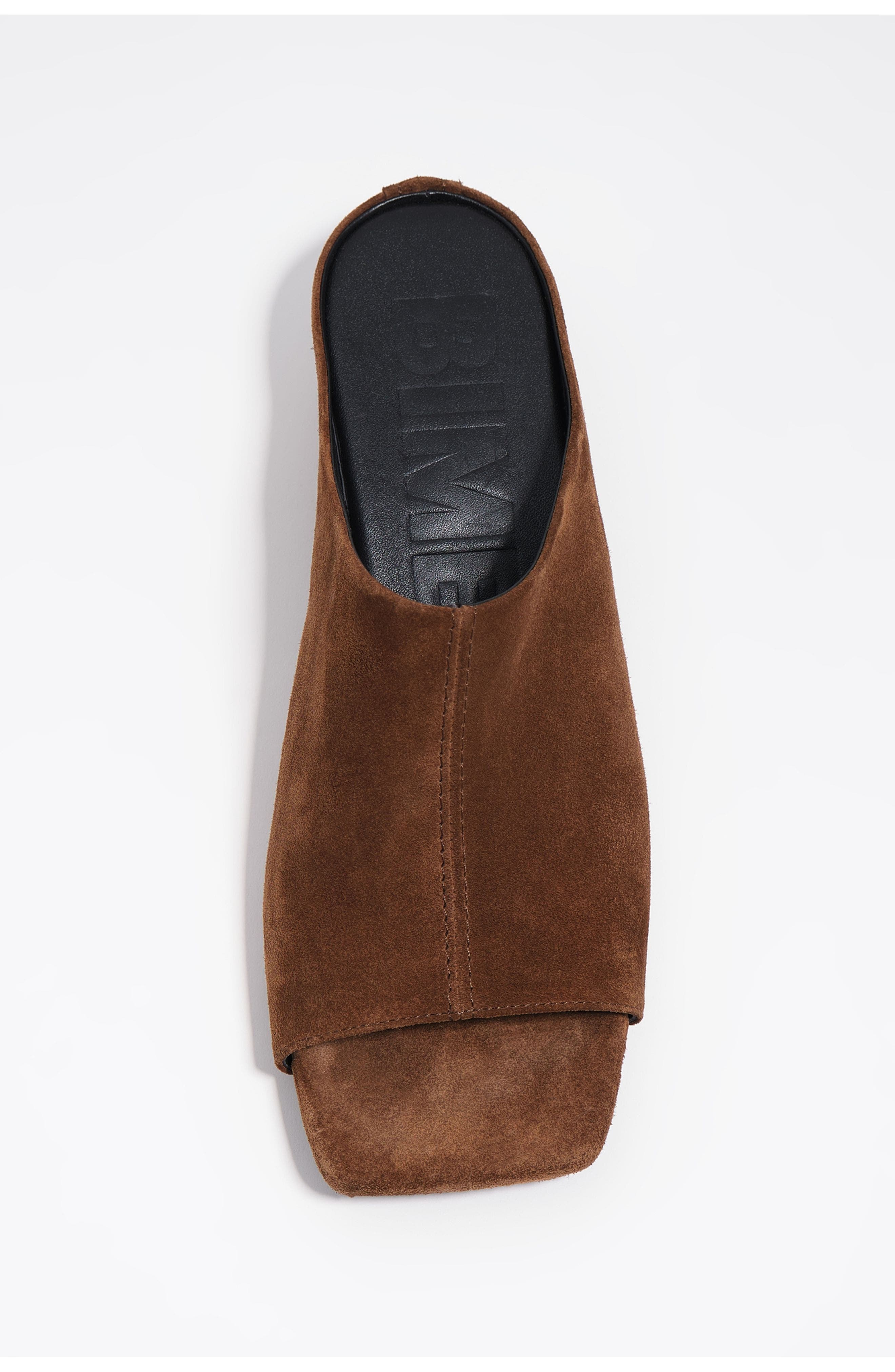 Bimba y Lola Suede Heeled Sandal, Alternate, color, Chocolate