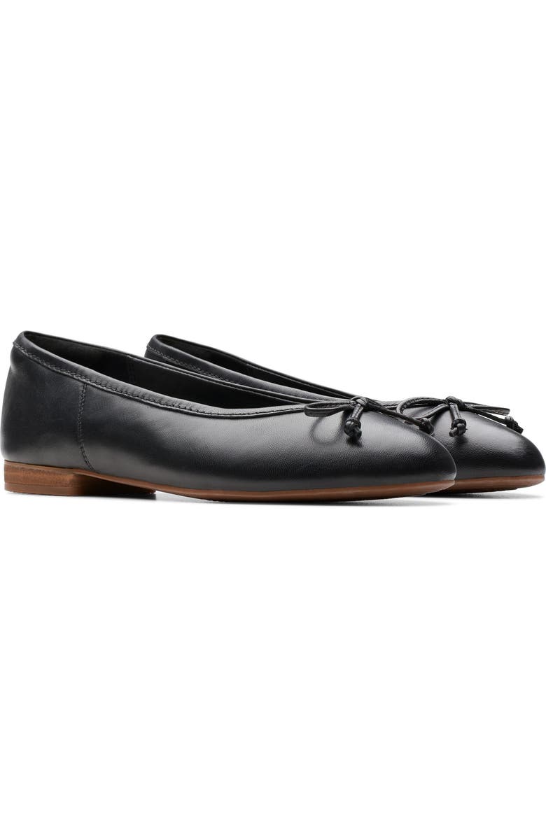 Clarks<sup>®</sup> Fawna Lily Ballet Flat, Main, color, Black Leather