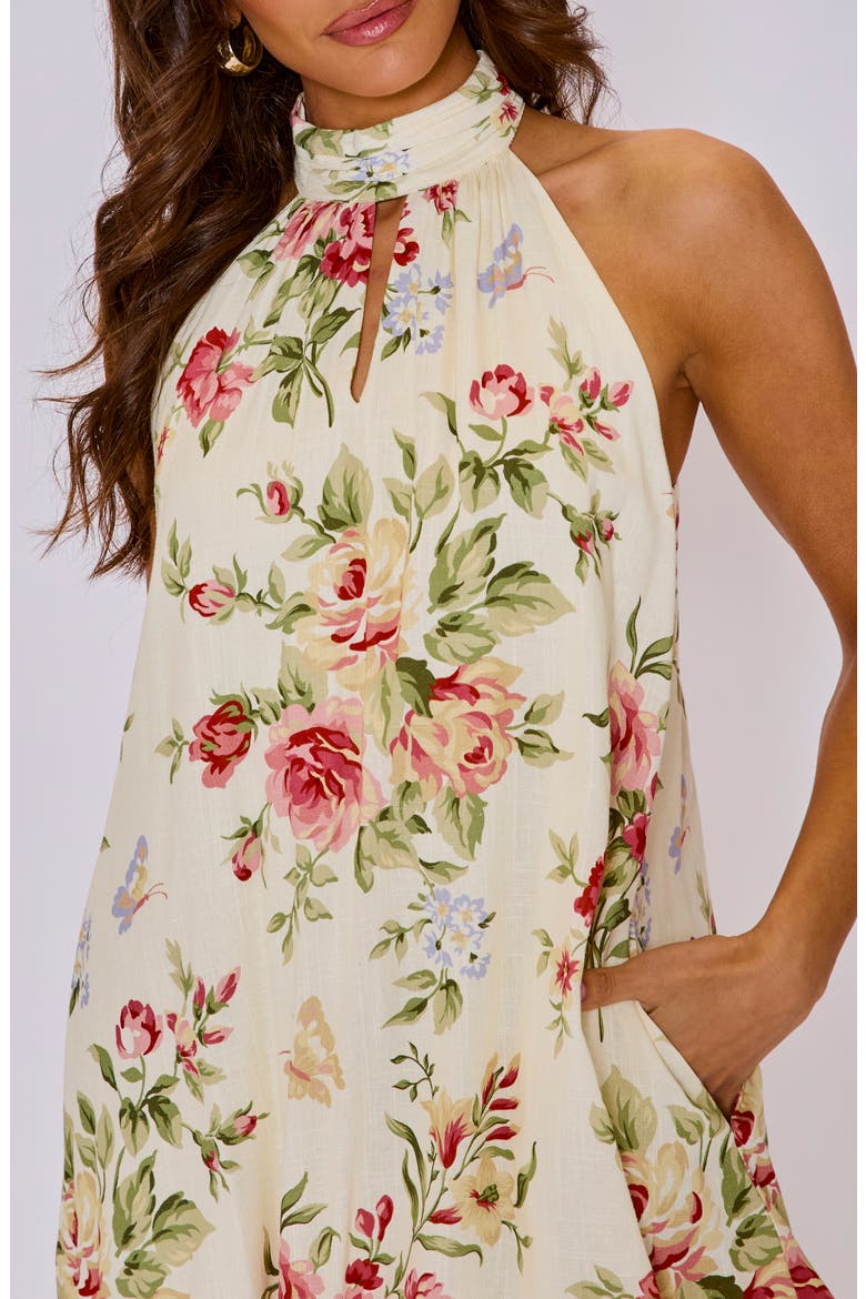Bloom Floral Minidress, Alternate, color, CREAM/ ROSE