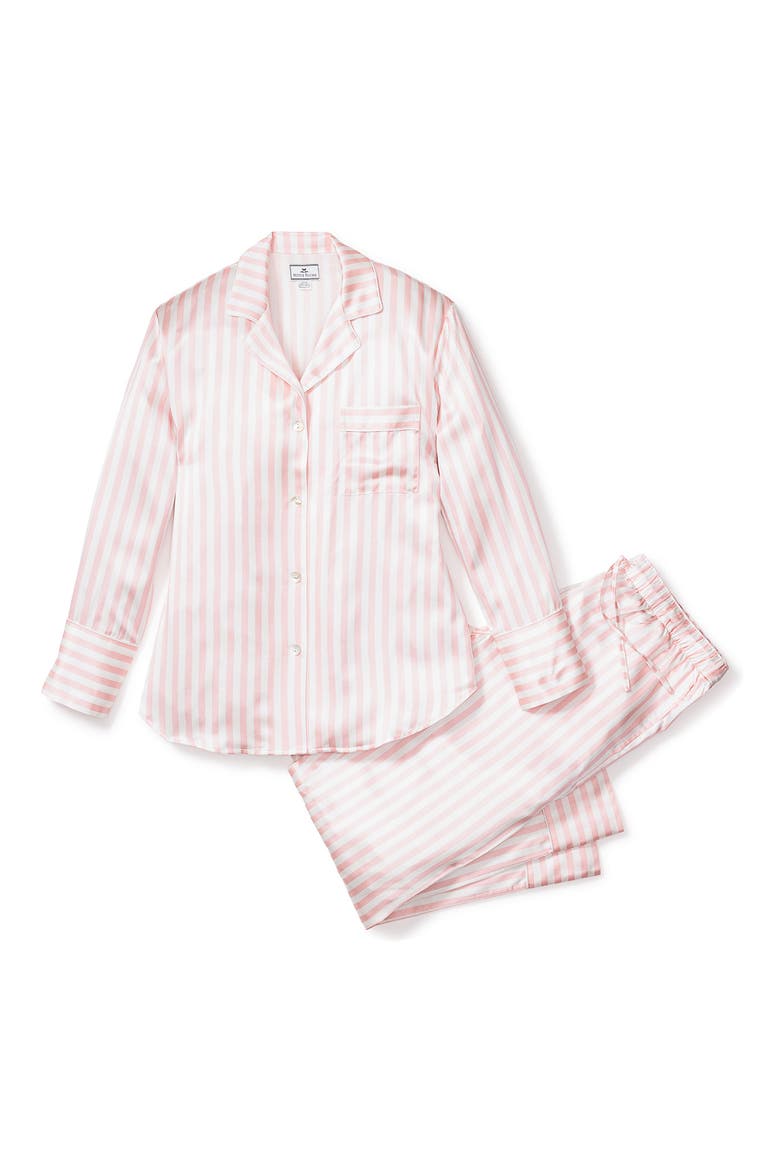 Stripe Mulberry Silk Pajamas, Alternate, color, PINK