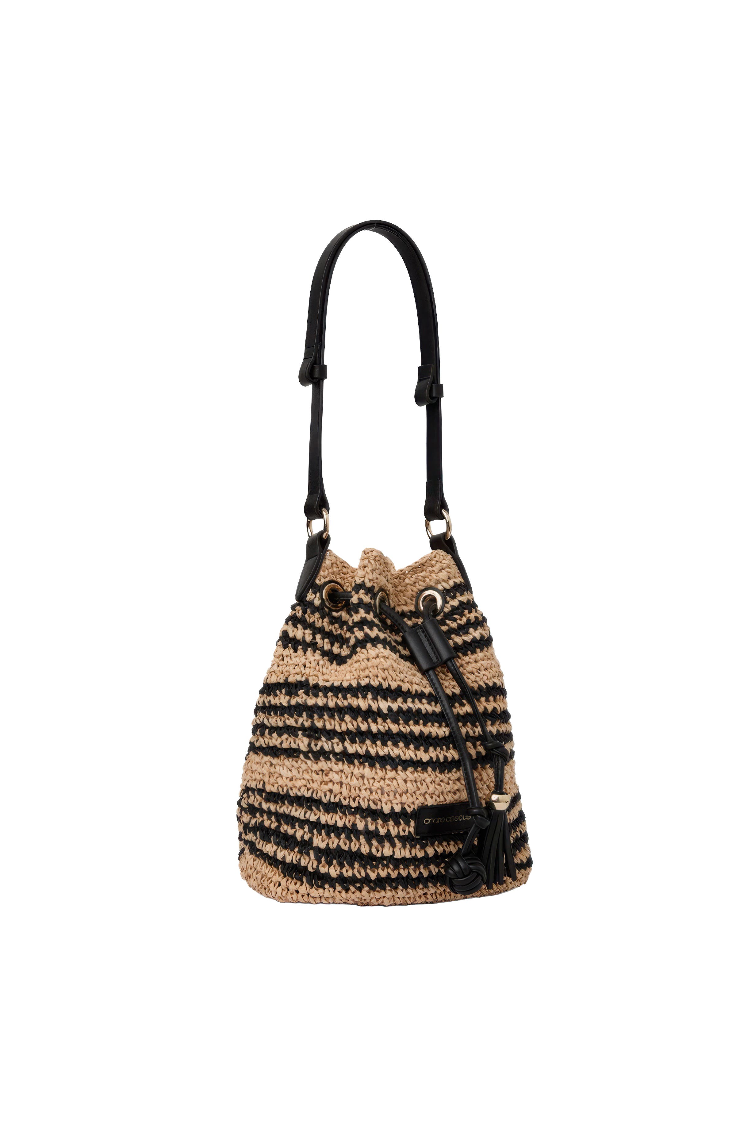 Bella Bucket Bag, Alternate, color, NATURAL/BLACK