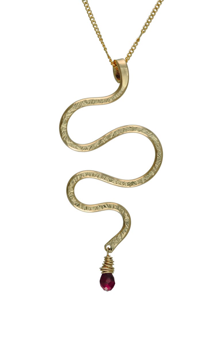 ALBISIA Serpent Ruby Necklace, Main, color, 14K Gold Filled