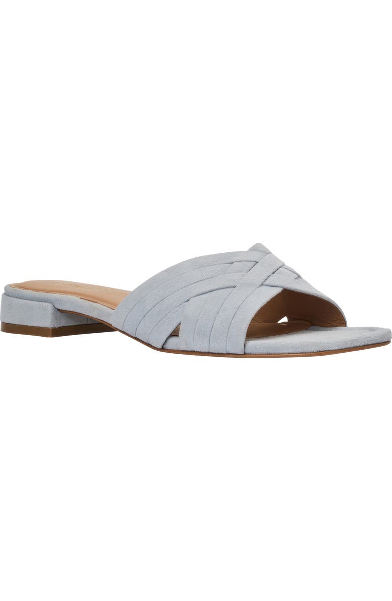 André Assous Jordan Slide Sandal, Main, color, Sky Blue Suede