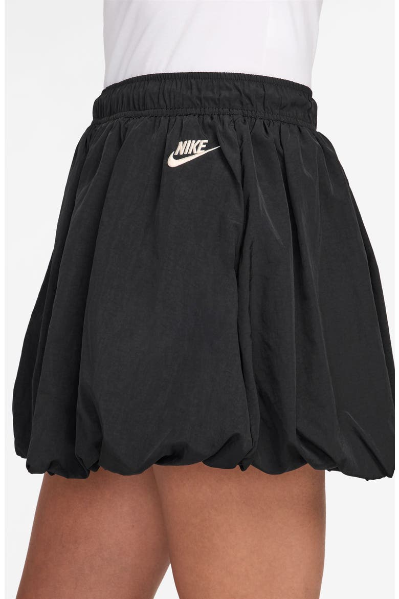 Water Repellent Bubble Miniskirt, Alternate, color, BLACK/ CHALK
