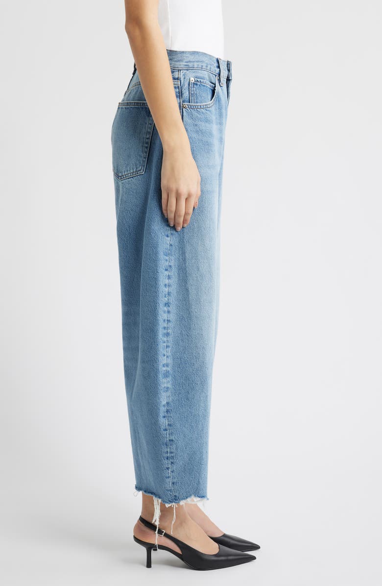 FRAME The Bubble Raw Hem Crop Barrel Leg Jeans, Alternate, color, Rapture Raw Fray