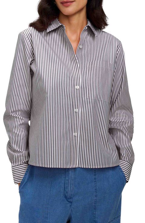 Jodie Stripe Cotton Button-Up Shirt