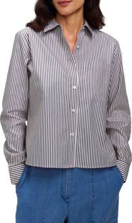 Foxcroft Jodie Stripe Cotton Button-Up Shirt