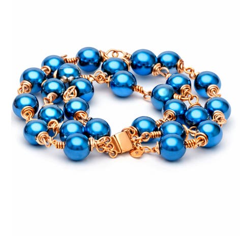 Celeste Blue Hematite 3-Layer Bracelet