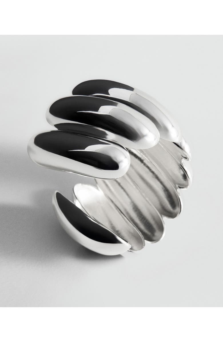 MANGO x Kaia Gerber Ridge Embossed Cuff Bracelet, Alternate, color, 