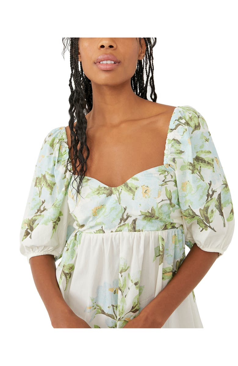 Free People Peony Puff Sleeve Babydoll Dress, Alternate, color,