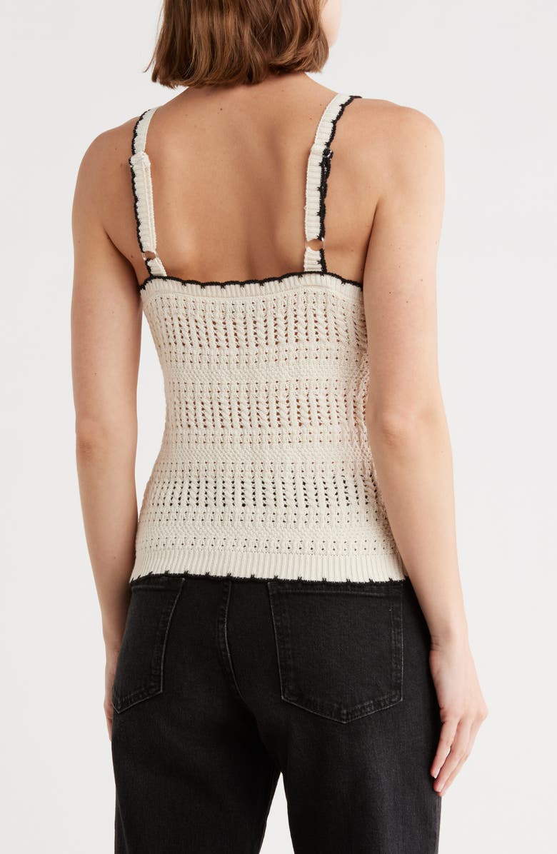 Democracy Cotton Tipped Sweater Tank, Alternate, color, Natural/ Black