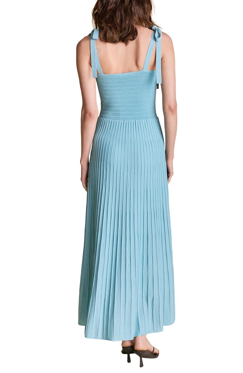 Endless Rose Tie Strap Metallic Maxi Sweater Dress, Alternate, color, Blue