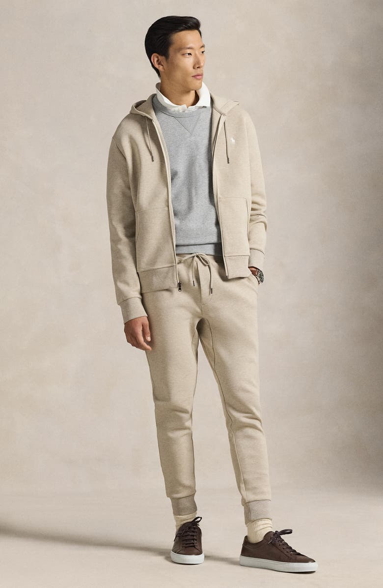 Polo Ralph Lauren Double Knit Zip Hoodie, Alternate, color, Tuscan Beige Heather