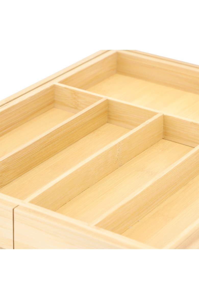 Adjustable Wood Drawer Storage and Organization Tray, Alternate, color, Bamboo