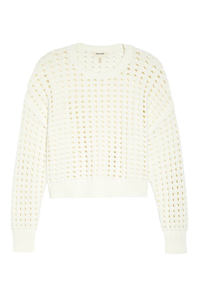 Open Stitch Sweater, Alternate, color, IVORY