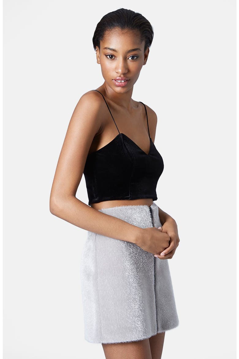 Velvet Bralette, Main, color, BLACK