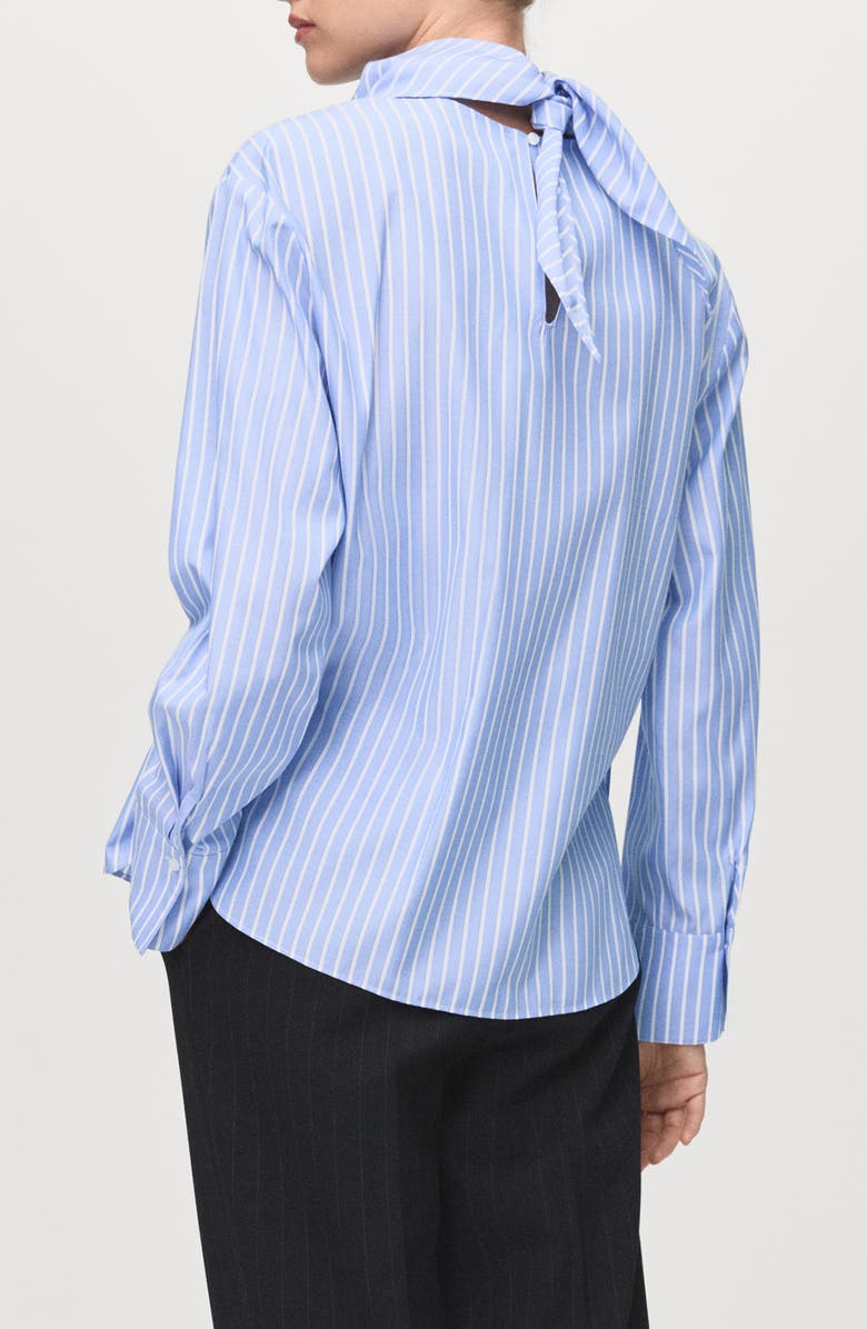 MANGO Handkerchief Stripe Shirt, Alternate, color, Sky Blue