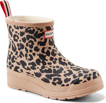 Hunter Play Short Faux Shearling Lined Waterproof Rain Boot