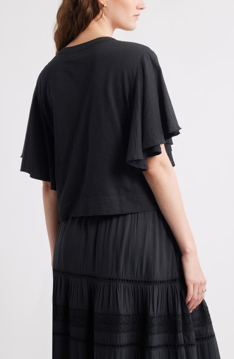 Treasure & Bond Flutter Sleeve Cotton T-Shirt, Alternate, color, 