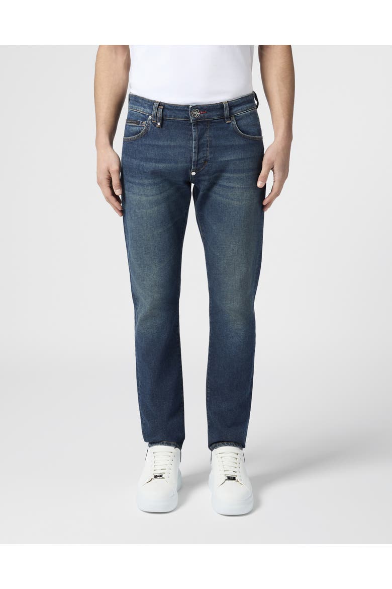 Super Straight Cut Jeans Basic Cocco Label Men, Main, color, texasblue