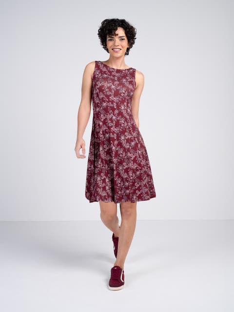 Printed Sleeveless Fit Flare Dress