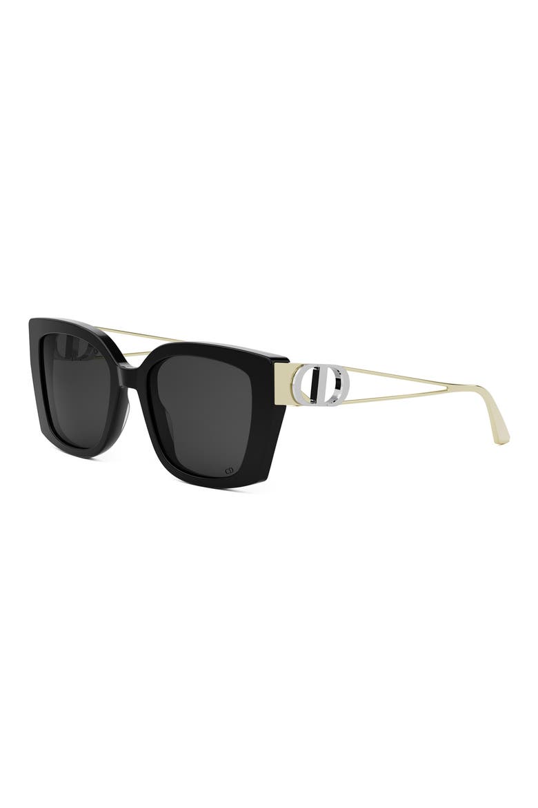 30Montaigne S13I 53mm Square Sunglasses, Alternate, color, SHINY BLACK / SMOKE
