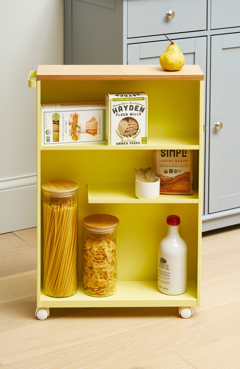 Yamazaki Rolling Storage Cart, Alternate, color, Yellow