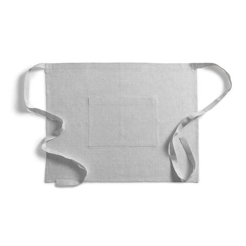 Linen Bistro Server Apron with Pockets, Extra-Long Ties, 21 x 27 Inches