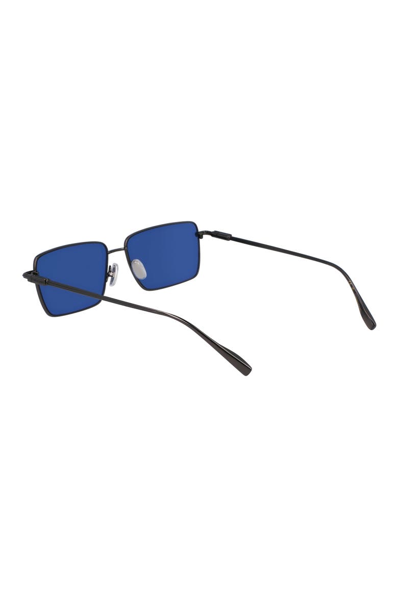 Gancini Evolution 57mm Rectangular Sunglasses, Alternate, color, DARK GUN/ BLUE