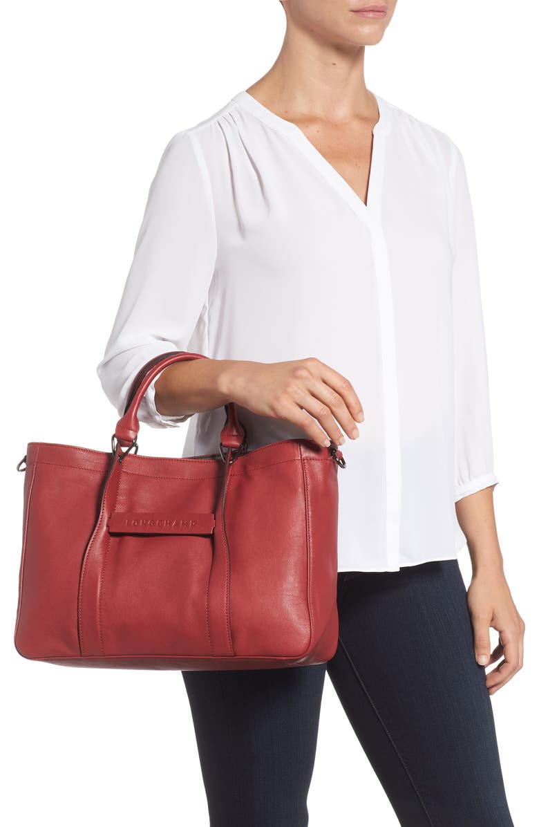 Longchamp '3D - Small' Leather Tote, Alternate, color,