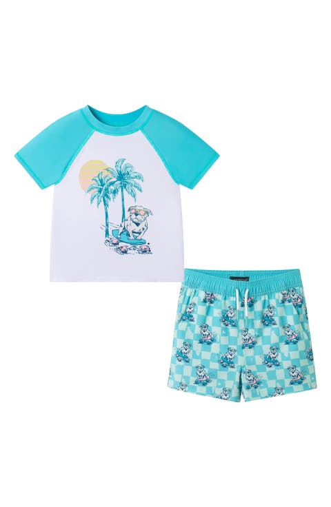 Kids' Skater Dog T-Shirt & Swim Shorts Set (Toddler & Little Kid)