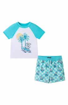 Andy & Evan Kids' Skater Dog T-Shirt & Swim Shorts Set