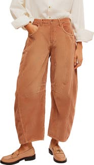 Free People Good Luck Barrel Leg Corduroy Pants