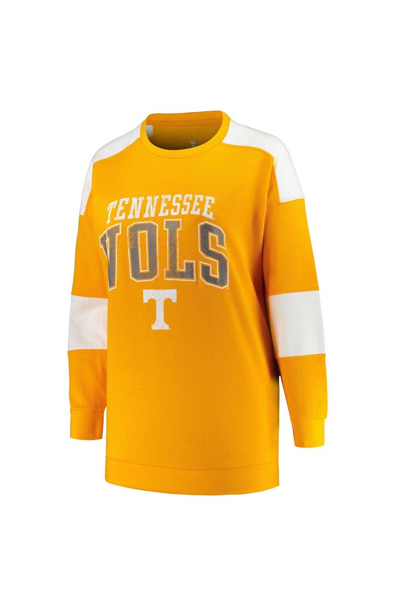 PROFILE Women's Profile Tennessee Orange Tennessee Volunteers Plus Size Striped Pullover Sweatshirt, Alternate, color, 