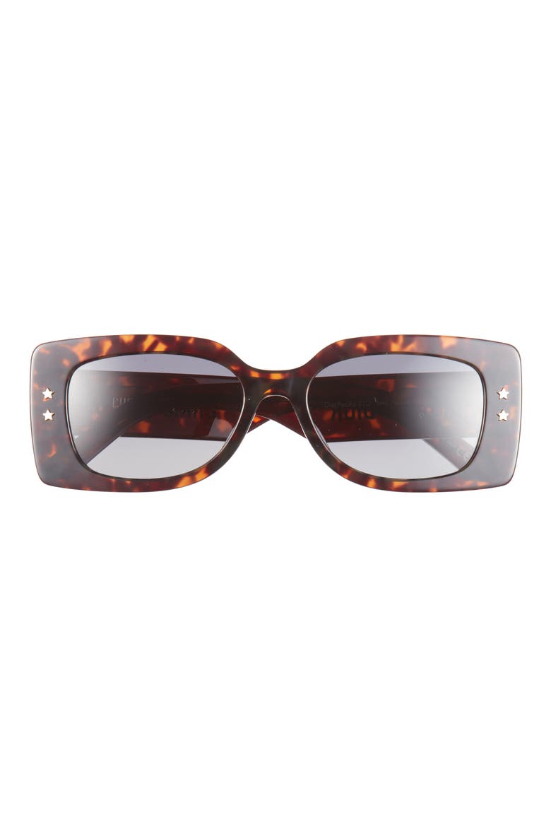 'DiorPacific S1U 53mm Rectangular Sunglasses, Main, color, HAVANA / GRADIENT SMOKE