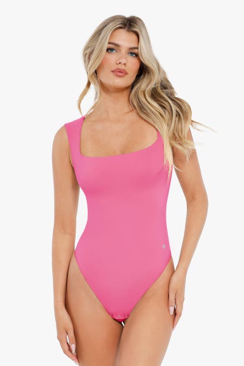 トップス pois warm sheer bodysuit pink トップス pois warm sheer bodysuit pink OW Collection | CLARA