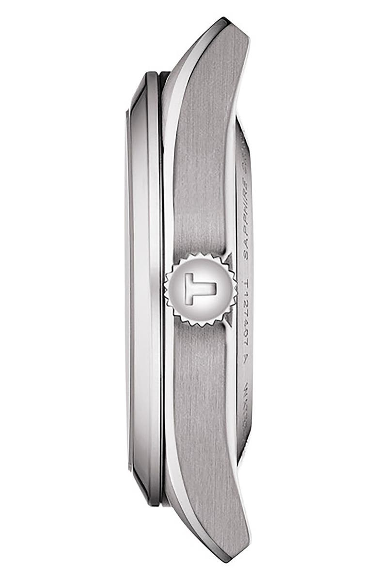 Tissot Powermatic 80 Leather Strap Watch, 40mm, Alternate, color, Black