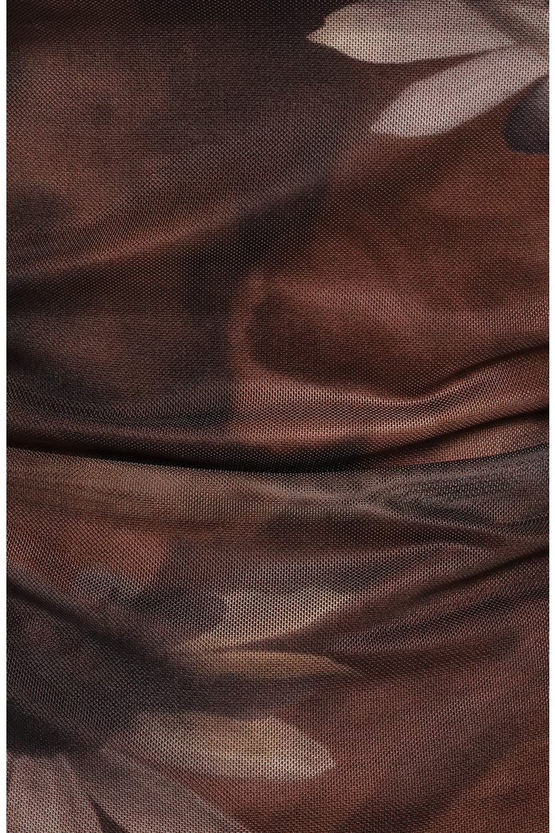 Sayber Floral Mesh Top, Alternate, color, BROWN FLORAL