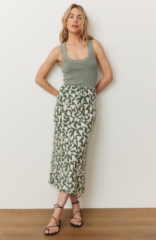 MARINE LAYER MARINE LAYER AVERY GEO PRINT DRAWSTRING MIDI SKIRT